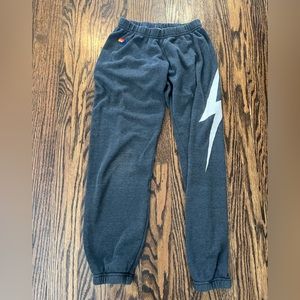 Size xs Aviator Nation white bolt sweatpants